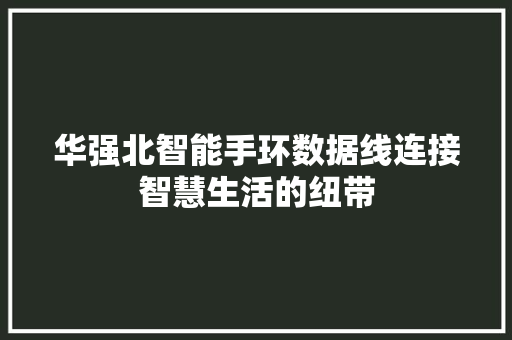 华强北智能手环数据线连接智慧生活的纽带