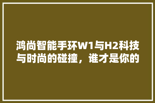 鸿尚智能手环W1与H2科技与时尚的碰撞，谁才是你的最佳选择