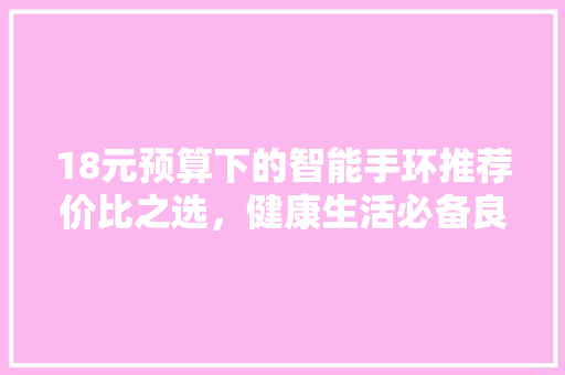 18元预算下的智能手环推荐价比之选，健康生活必备良品