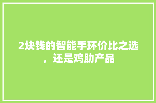 2块钱的智能手环价比之选，还是鸡肋产品