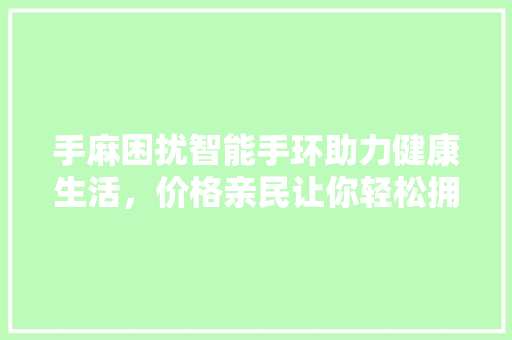 手麻困扰智能手环助力健康生活，价格亲民让你轻松拥有！