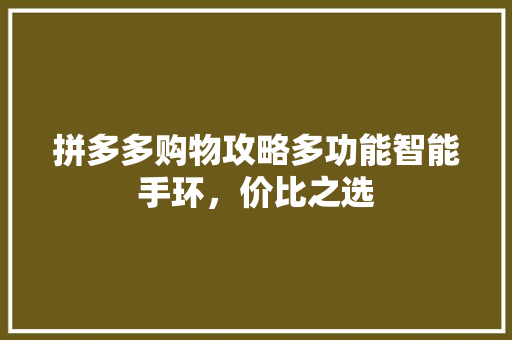 拼多多购物攻略多功能智能手环，价比之选