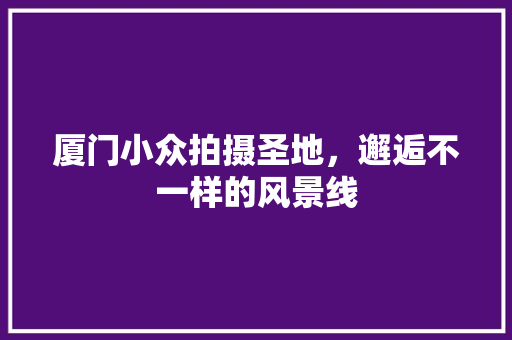 厦门小众拍摄圣地，邂逅不一样的风景线