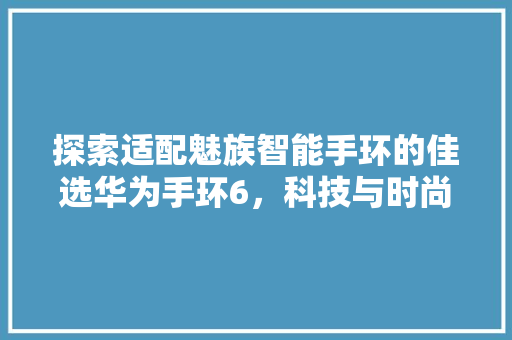 探索适配魅族智能手环的佳选华为手环6，科技与时尚的完美融合