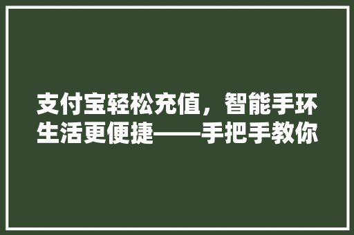 支付宝轻松充值，智能手环生活更便捷——手把手教你如何操作