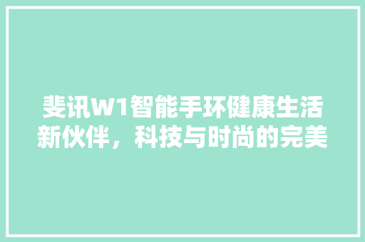 斐讯W1智能手环健康生活新伙伴，科技与时尚的完美融合