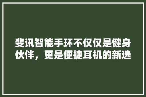 斐讯智能手环不仅仅是健身伙伴，更是便捷耳机的新选择  第1张