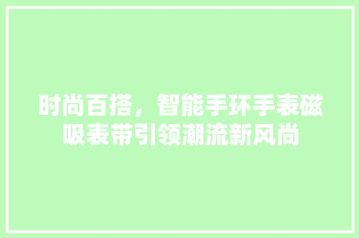 时尚百搭，智能手环手表磁吸表带引领潮流新风尚