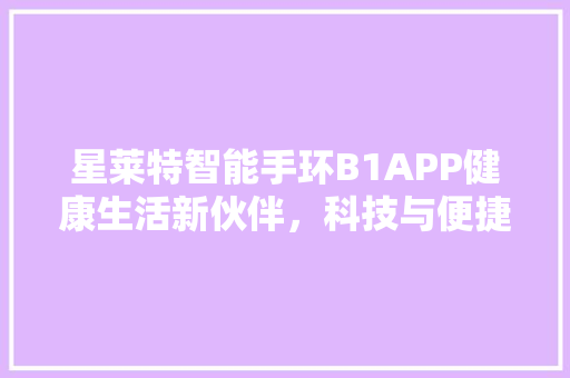 星莱特智能手环B1APP健康生活新伙伴，科技与便捷的完美结合  第1张