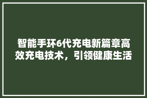 智能手环6代充电新篇章高效充电技术，引领健康生活新潮流