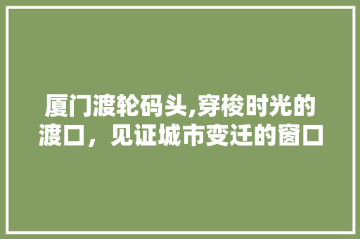 厦门渡轮码头,穿梭时光的渡口，见证城市变迁的窗口