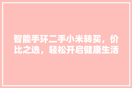 智能手环二手小米转买，价比之选，轻松开启健康生活