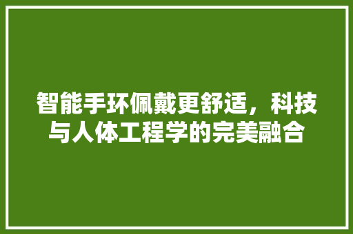 智能手环佩戴更舒适，科技与人体工程学的完美融合