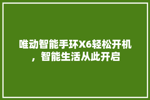 唯动智能手环X6轻松开机，智能生活从此开启