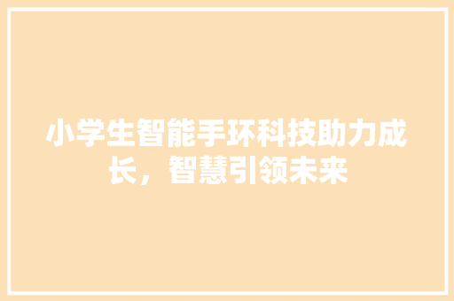 小学生智能手环科技助力成长，智慧引领未来