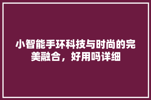 小智能手环科技与时尚的完美融合，好用吗详细