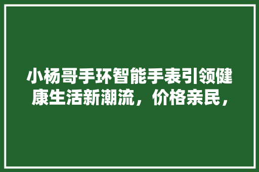 小杨哥手环智能手表引领健康生活新潮流，价格亲民，价比之选！