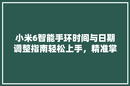 小米6智能手环时间与日期调整指南轻松上手，精准掌握时间