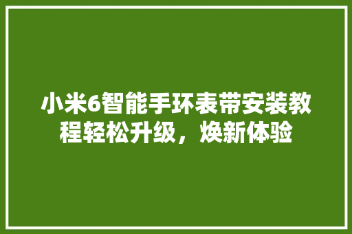 小米6智能手环表带安装教程轻松升级，焕新体验