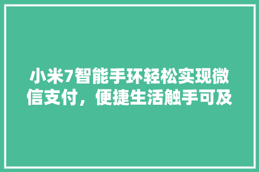 小米7智能手环轻松实现微信支付，便捷生活触手可及