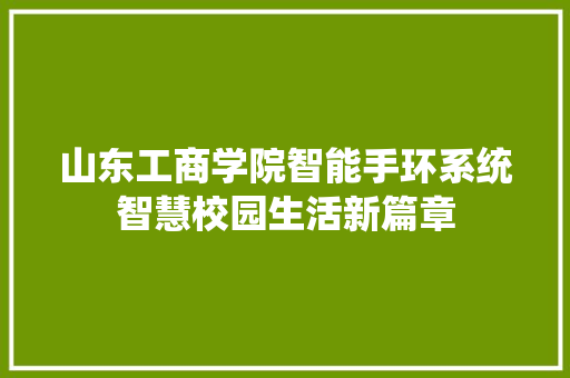 山东工商学院智能手环系统智慧校园生活新篇章