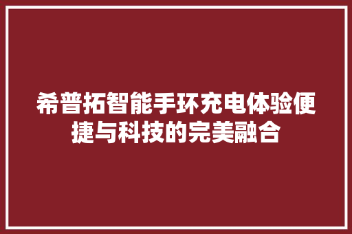 希普拓智能手环充电体验便捷与科技的完美融合  第1张