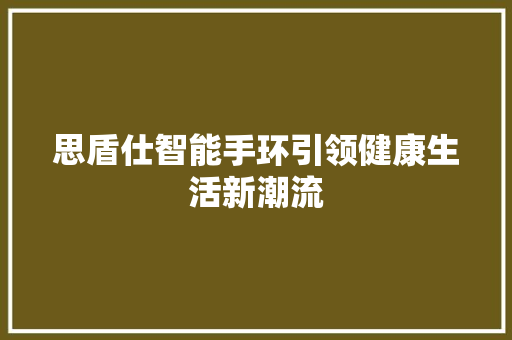 思盾仕智能手环引领健康生活新潮流  第1张