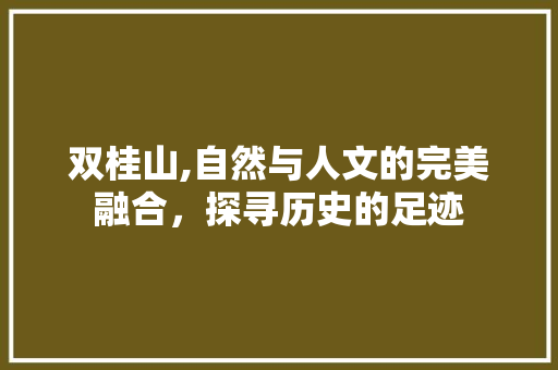 双桂山,自然与人文的完美融合，探寻历史的足迹