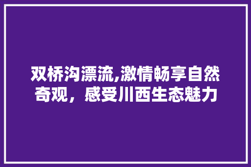 双桥沟漂流,激情畅享自然奇观，感受川西生态魅力