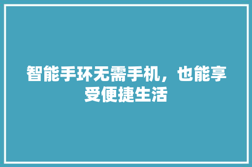 智能手环无需手机，也能享受便捷生活