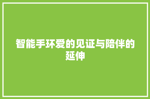 智能手环爱的见证与陪伴的延伸