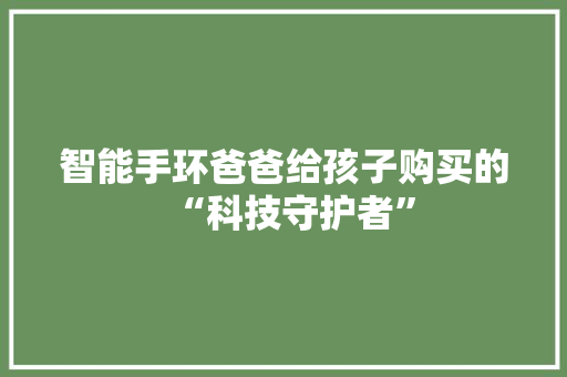 智能手环爸爸给孩子购买的“科技守护者”