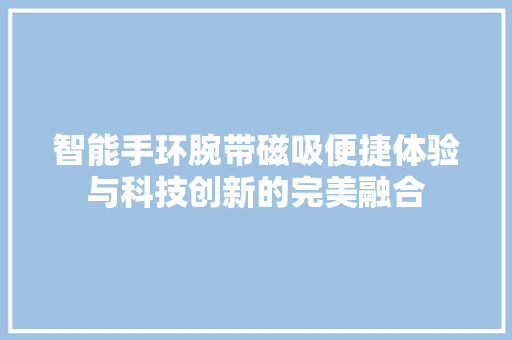 智能手环腕带磁吸便捷体验与科技创新的完美融合