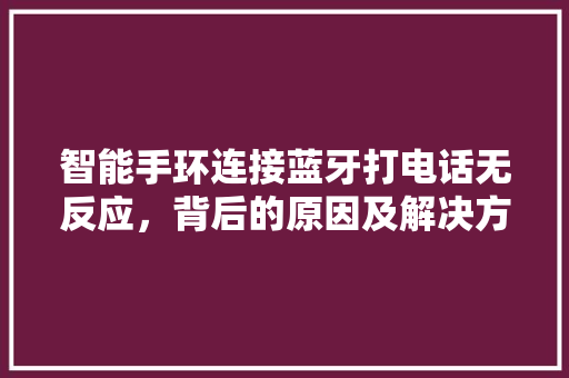 智能手环连接蓝牙打电话无反应，背后的原因及解决方法