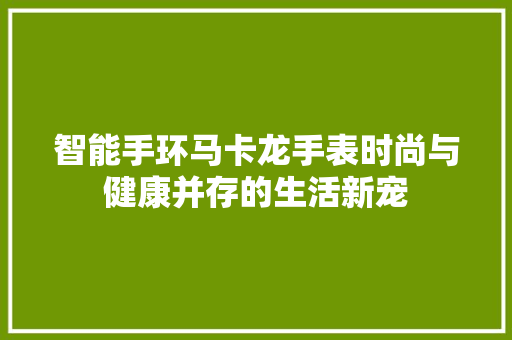 智能手环马卡龙手表时尚与健康并存的生活新宠  第1张