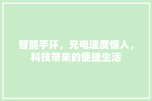 智能手环，充电速度惊人，科技带来的便捷生活  第1张