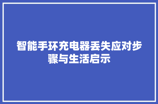 智能手环充电器丢失应对步骤与生活启示