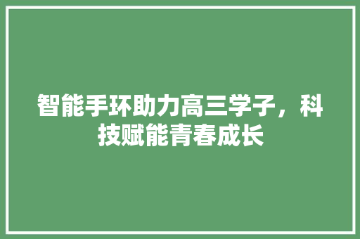 智能手环助力高三学子，科技赋能青春成长