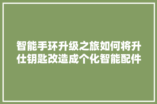 智能手环升级之旅如何将升仕钥匙改造成个化智能配件  第1张