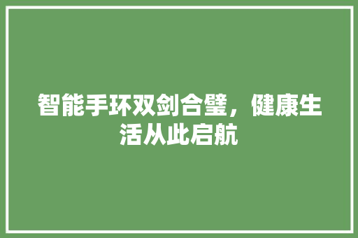 智能手环双剑合璧，健康生活从此启航