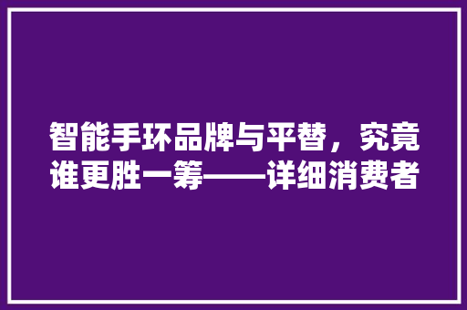 智能手环品牌与平替，究竟谁更胜一筹——详细消费者选择之路  第1张