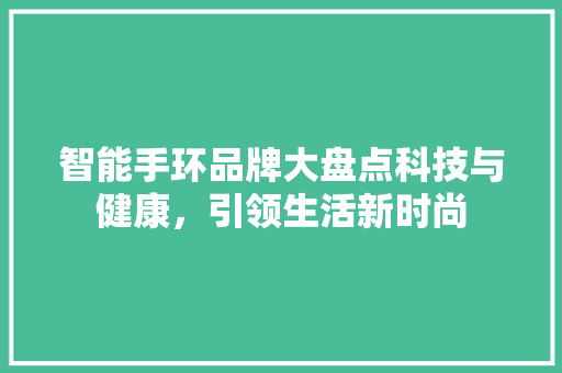 智能手环品牌大盘点科技与健康，引领生活新时尚