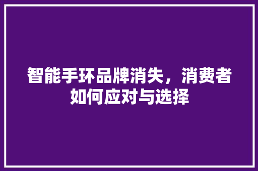 智能手环品牌消失，消费者如何应对与选择