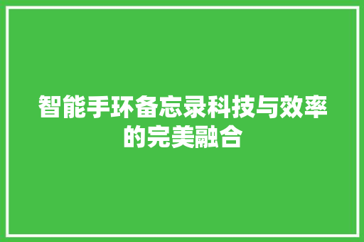 智能手环备忘录科技与效率的完美融合