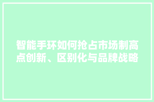 智能手环如何抢占市场制高点创新、区别化与品牌战略