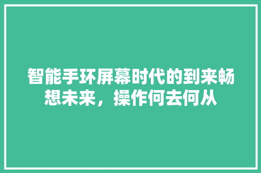 智能手环屏幕时代的到来畅想未来，操作何去何从