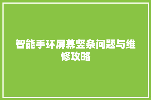 智能手环屏幕竖条问题与维修攻略