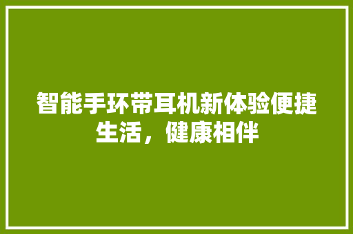 智能手环带耳机新体验便捷生活，健康相伴