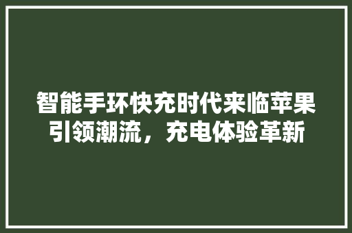 智能手环快充时代来临苹果引领潮流，充电体验革新