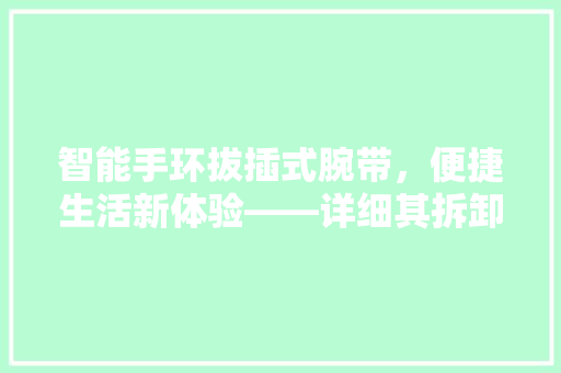 智能手环拔插式腕带，便捷生活新体验——详细其拆卸与使用方法  第1张